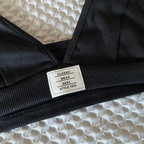 3 Piece Summer Letter Patch Short Halter Top Bundle— White, Black & Light Purple - Picture 9 of 14